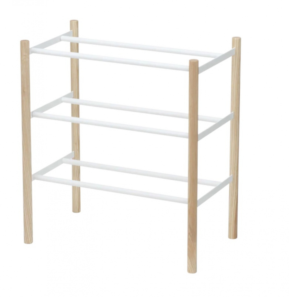 Expandable Shoe Rack, PLAIN 3-TIERED, Yamazaki, White / Nature in the group Storage / Hallway storage / Shoe racks at SmartaSaker.se (40567)