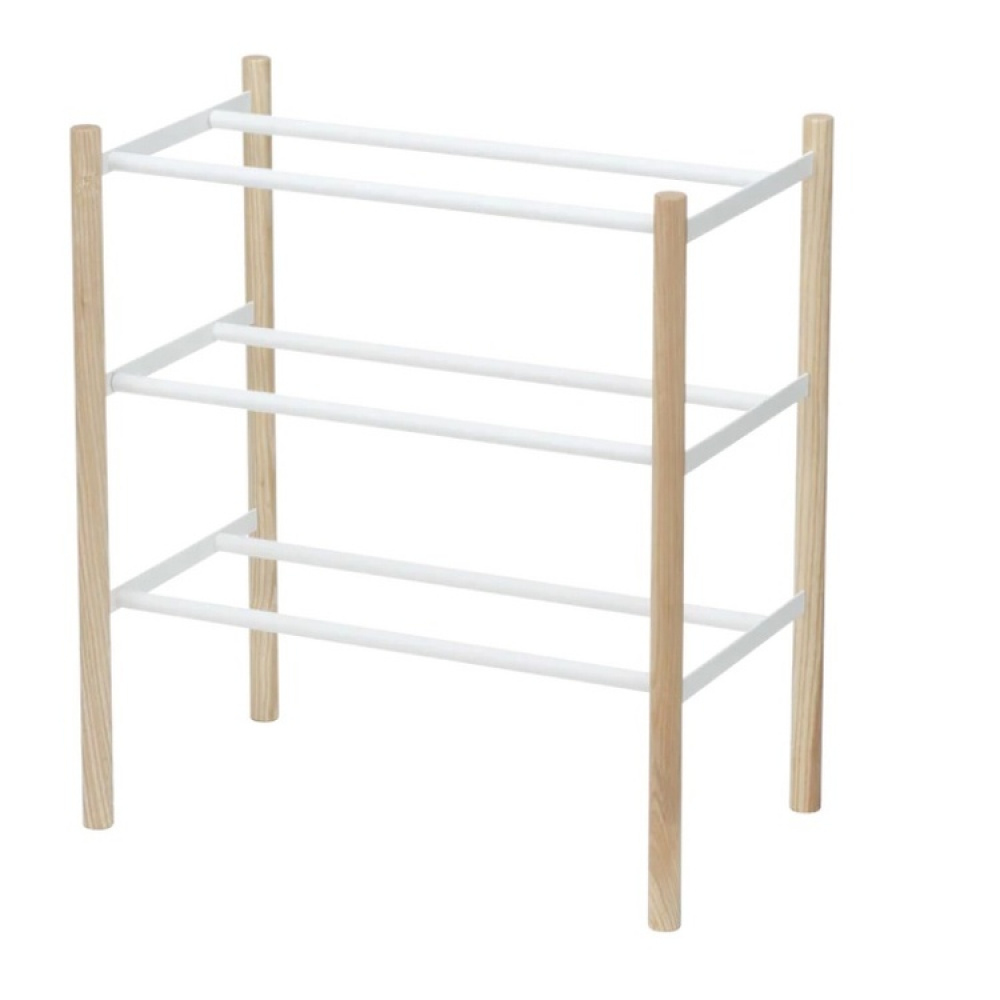 Expandable Shoe Rack, PLAIN 3-TIERED, Yamazaki, White / Nature in the group Storage / Hallway storage / Shoe racks at SmartaSaker.se (40567)