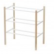 Expandable Shoe Rack, PLAIN 3-TIERED, Yamazaki, White / Nature Expandable Shoe Rack, PLAIN 3-TIERED, Yamazaki, White / Nature