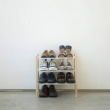 Expandable Shoe Rack, PLAIN 3-TIERED, Yamazaki, White / Nature Expandable Shoe Rack, PLAIN 3-TIERED, Yamazaki, White / Nature