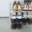 Expandable Shoe Rack, PLAIN 3-TIERED, Yamazaki, White / Nature Expandable Shoe Rack, PLAIN 3-TIERED, Yamazaki, White / Nature