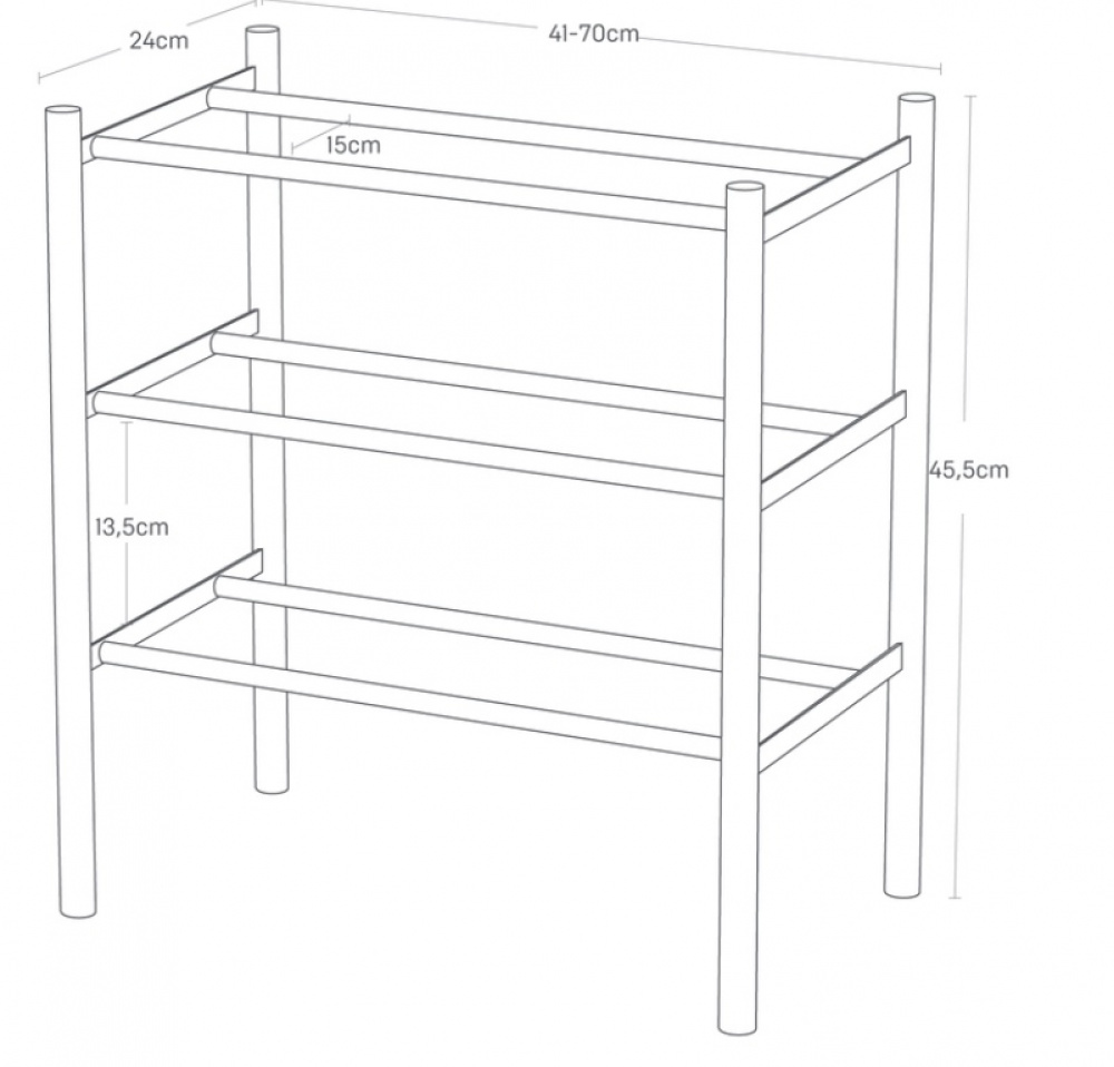 Expandable Shoe Rack, PLAIN 3-TIERED, Yamazaki, White / Nature in the group Storage / Hallway storage / Shoe racks at SmartaSaker.se (40567)