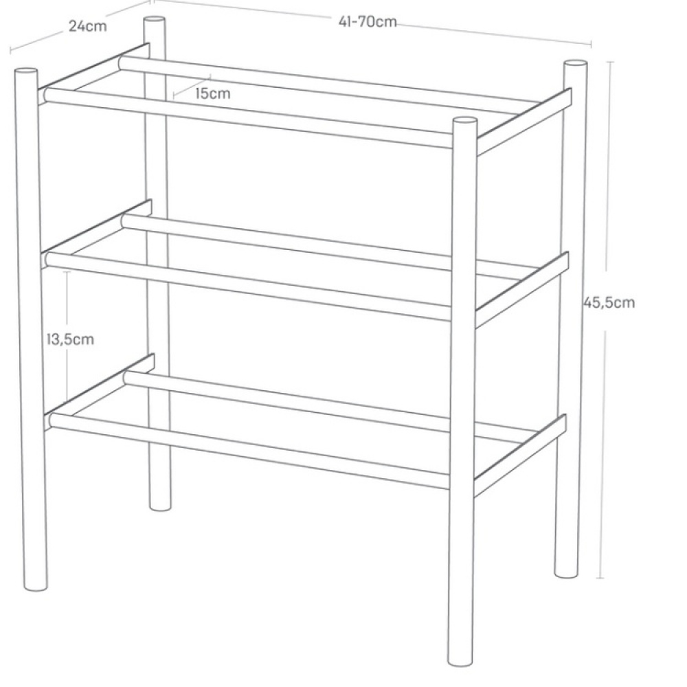 Expandable Shoe Rack, PLAIN 3-TIERED, Yamazaki, White / Nature in the group Storage / Hallway storage / Shoe racks at SmartaSaker.se (40567)