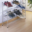 Expandable Shoe Rack, SHUHREGAL, 64~119 x 23 x H 35 cm, Silver Expandable Shoe Rack, SHUHREGAL, 64~119 x 23 x H 35 cm, Silver