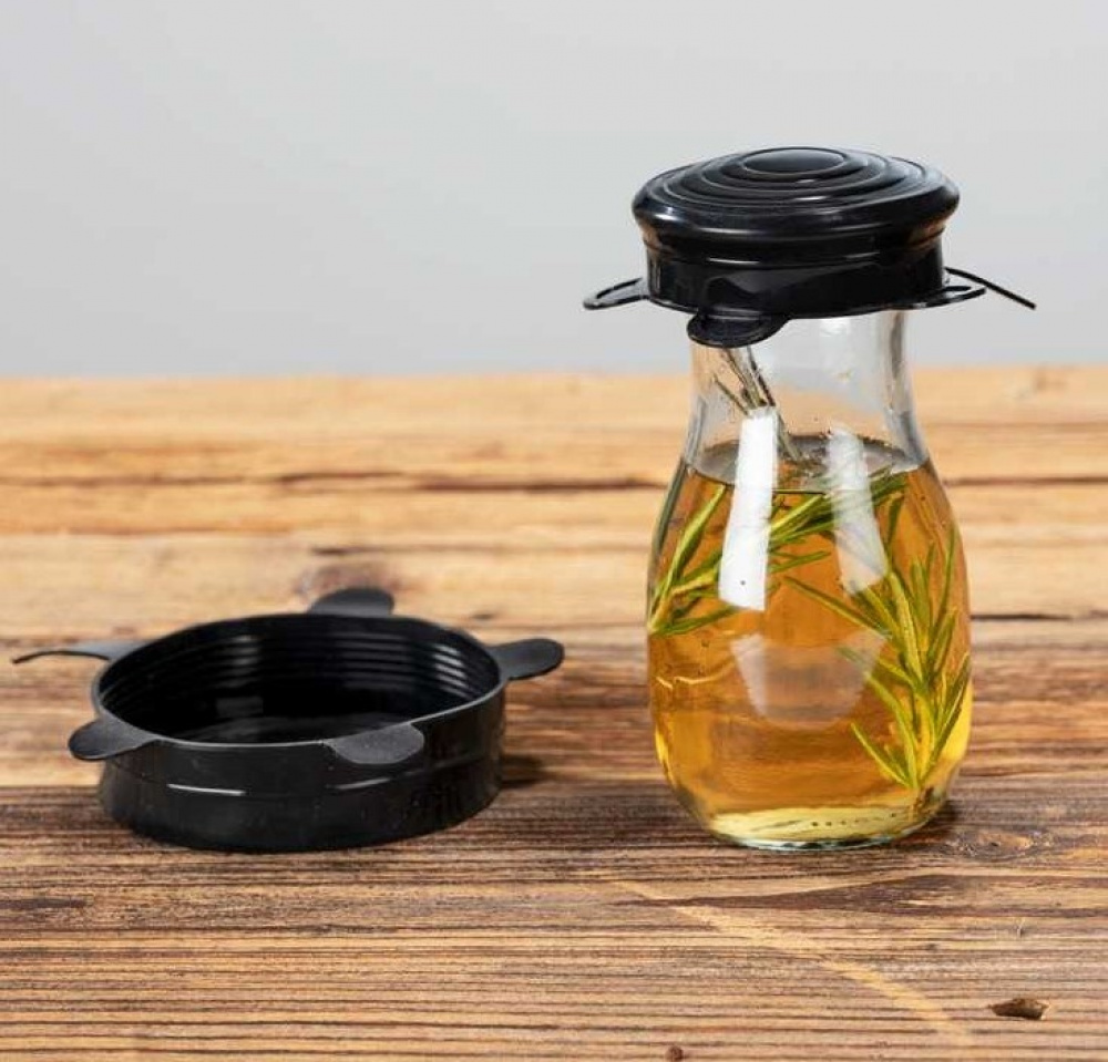 Expandable, airtight lids, Set of 6, SILICONE STRETCH TOPS, Black in the group Storage / Kitchen storage at SmartaSaker.se (40571)