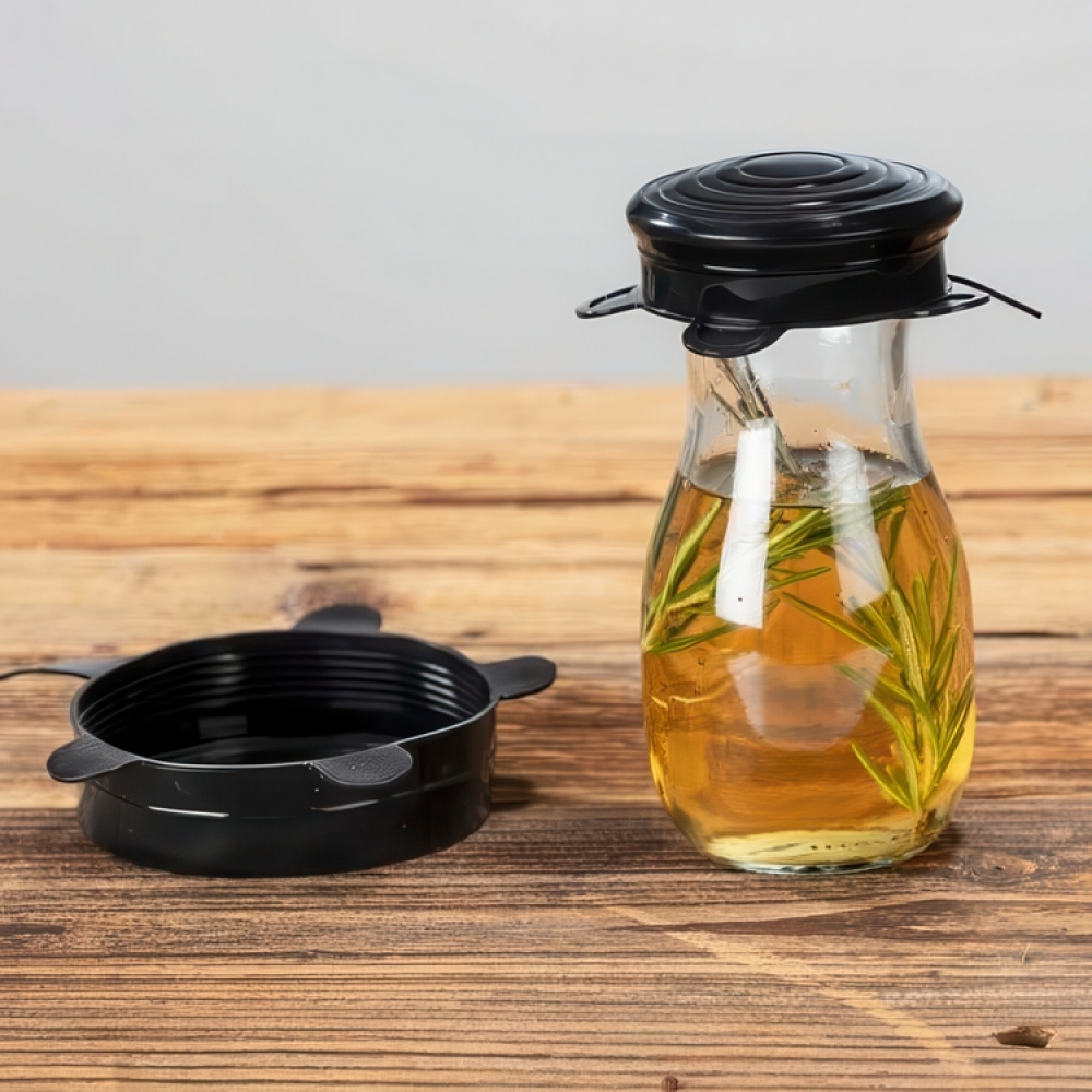 Expandable, airtight lids, Set of 6, SILICONE STRETCH TOPS, Black in the group Storage / Kitchen storage at SmartaSaker.se (40571)