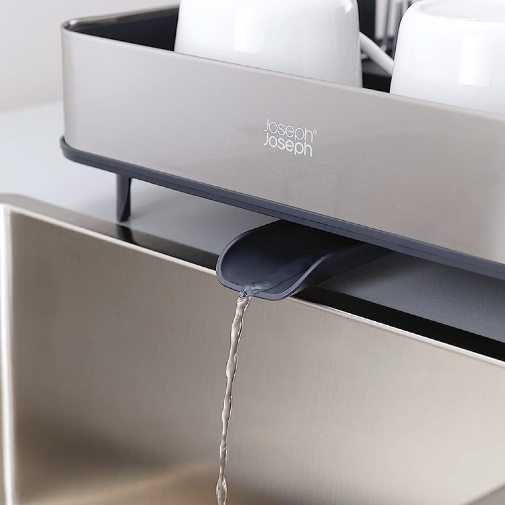 Expandable Dish Drainer, EXTEND STEEL, 32 - 52, 5 x 36,5 x H 16 cm, Joseph Joseph, Silver / Grey in the group Storage / Kitchen storage / Dish racks and sink accessories at SmartaSaker.se (40574)