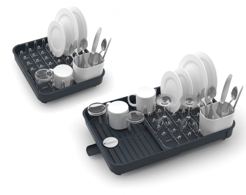 Expandable Dish Drainer, EXTEND, 32 - 52, 5 x 36,5 x H 16 cm, Joseph Joseph, Grey in the group Storage / Kitchen storage / Dish racks and sink accessories at SmartaSaker.se (40575)