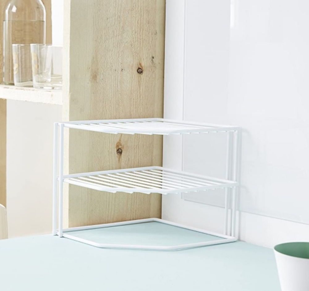 Extra shelf with 3 shelves, CORNER SHELF, 24 x 23 x H 20,5 cm, White in the group Storage / Kitchen storage / Kitchen cabinet organizers at SmartaSaker.se (40582)