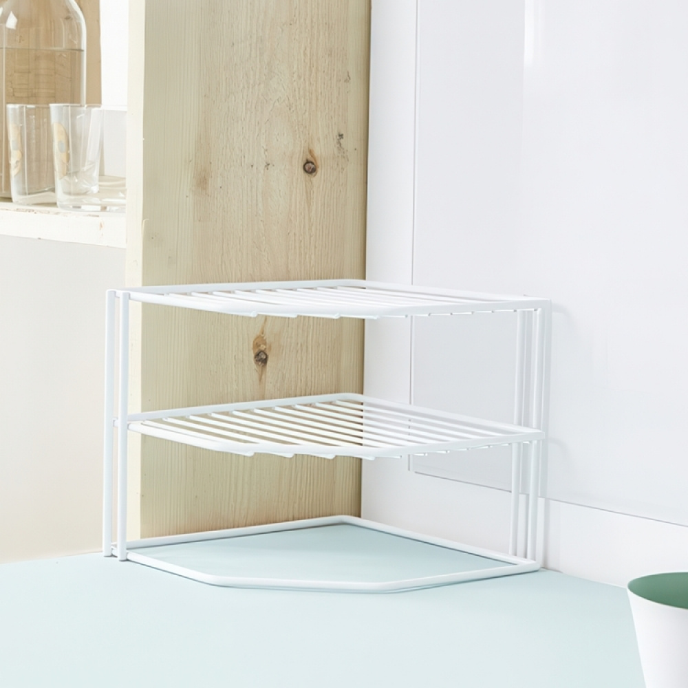 Extra shelf with 3 shelves, CORNER SHELF, 24 x 23 x H 20,5 cm, White in the group Storage / Kitchen storage / Kitchen cabinet organizers at SmartaSaker.se (40582)