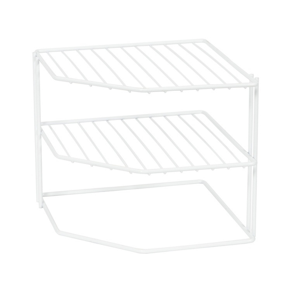 Extra shelf with 3 shelves, CORNER SHELF, 24 x 23 x H 20,5 cm, White in the group Storage / Kitchen storage / Kitchen cabinet organizers at SmartaSaker.se (40582)