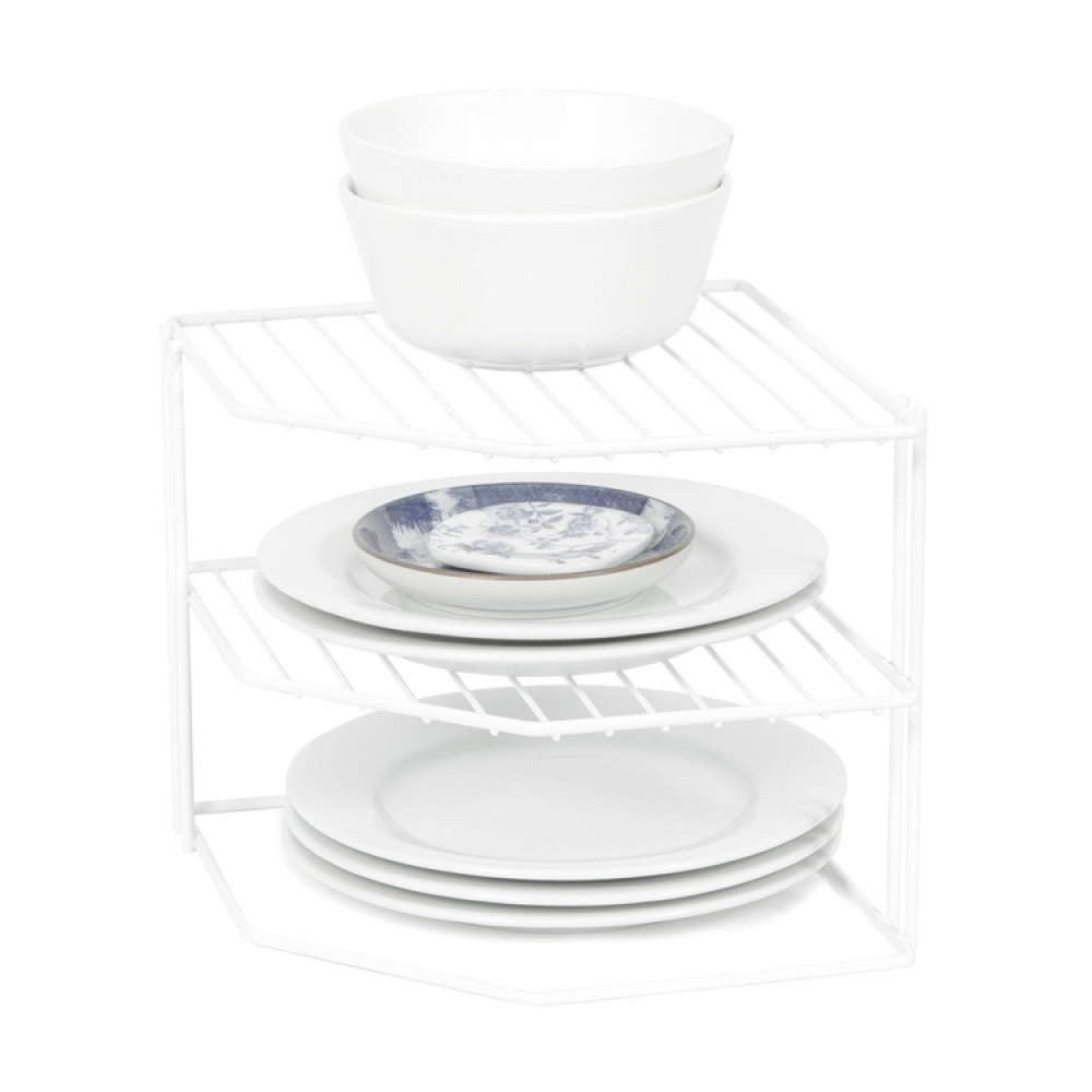 Extra shelf with 3 shelves, CORNER SHELF, 24 x 23 x H 20,5 cm, White in the group Storage / Kitchen storage / Kitchen cabinet organizers at SmartaSaker.se (40582)