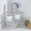 Extra shelf with three shelves, CORNER SHELF, 25 x 25 x H 21,5 cm, Silver