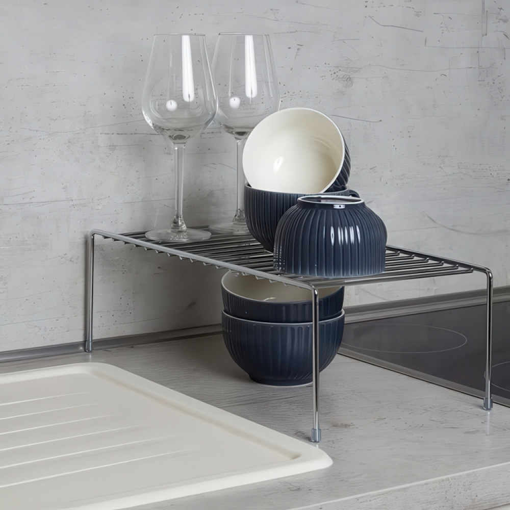 Extra shelf for cabinets, GESCHIRRABLAGE, 42,5 x 22 x H15, Silver in the group Storage / Kitchen storage / Kitchen cabinet organizers at SmartaSaker.se (40586)