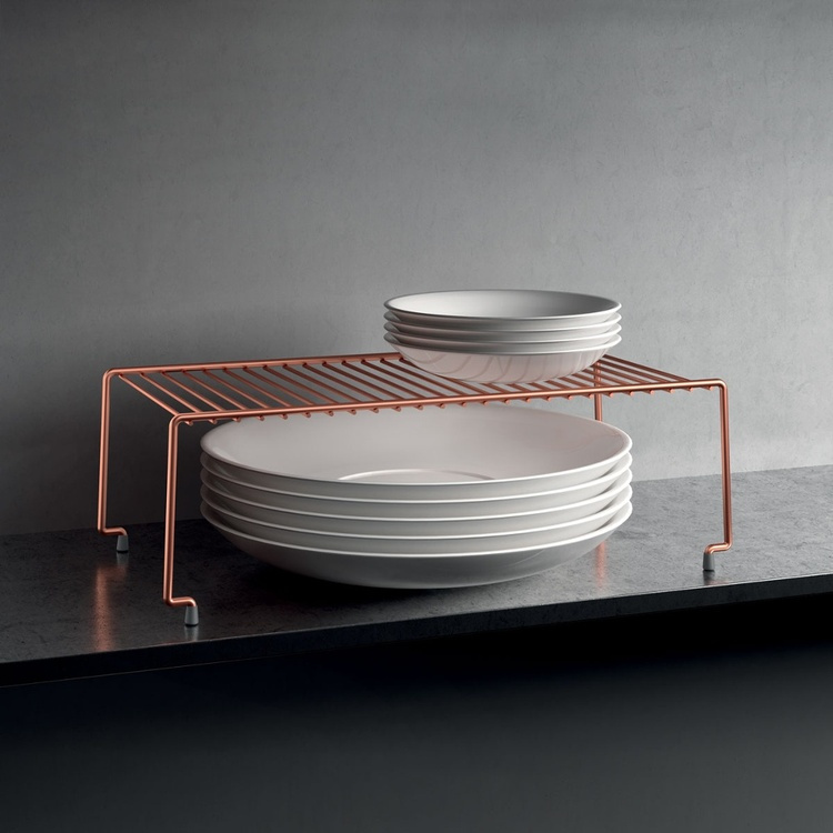 Extra shelf for cabinets, Stackable, BROOKLYN, 47 x 23 x H 15 cm, Copper in the group Storage / Kitchen storage / Kitchen cabinet organizers at SmartaSaker.se (40588)