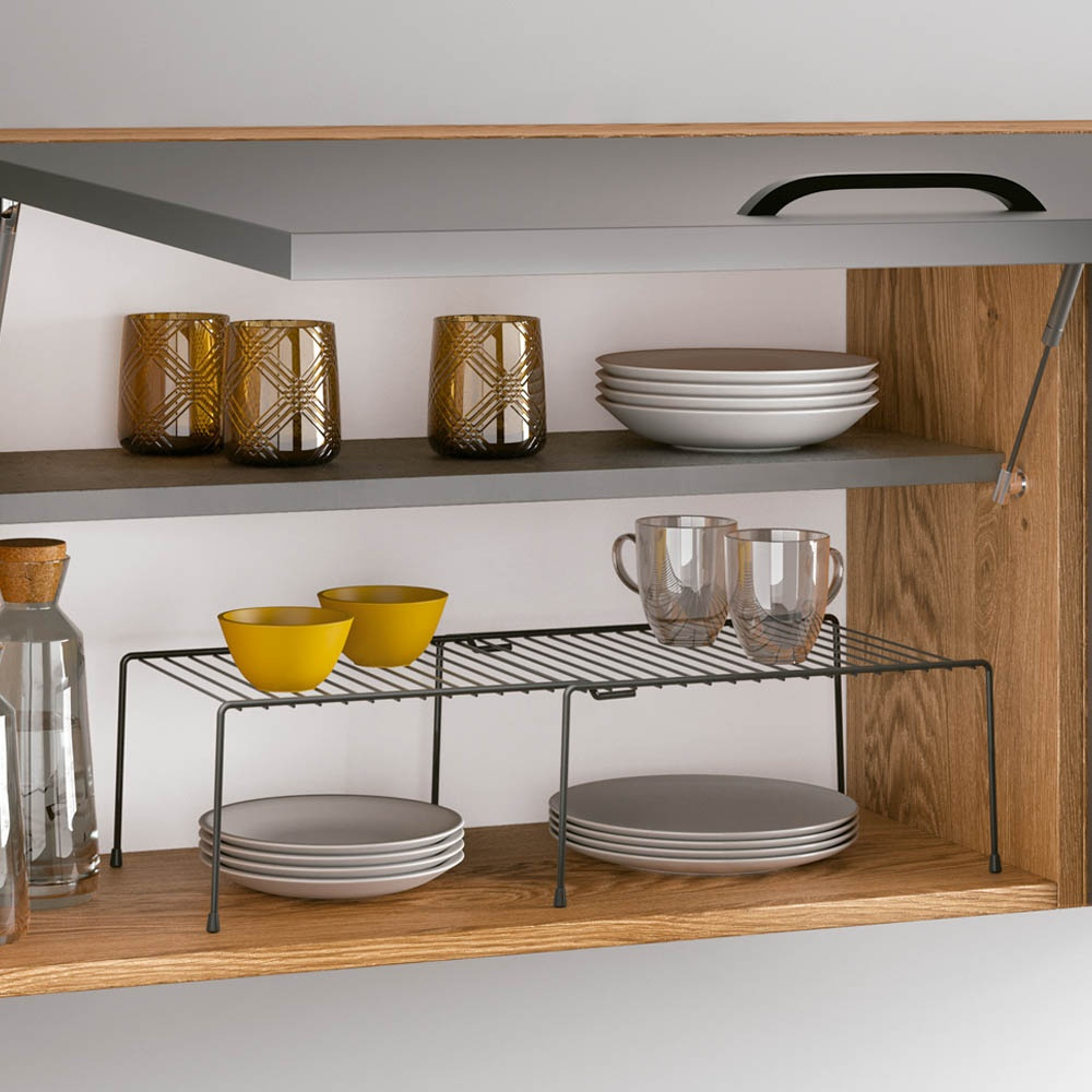 Extra shelf in metal, Extendable, ADAPTO LAVA, 33~57 x 24 x 15 cm, Black in the group Storage / Kitchen storage / Kitchen cabinet organizers at SmartaSaker.se (40591)