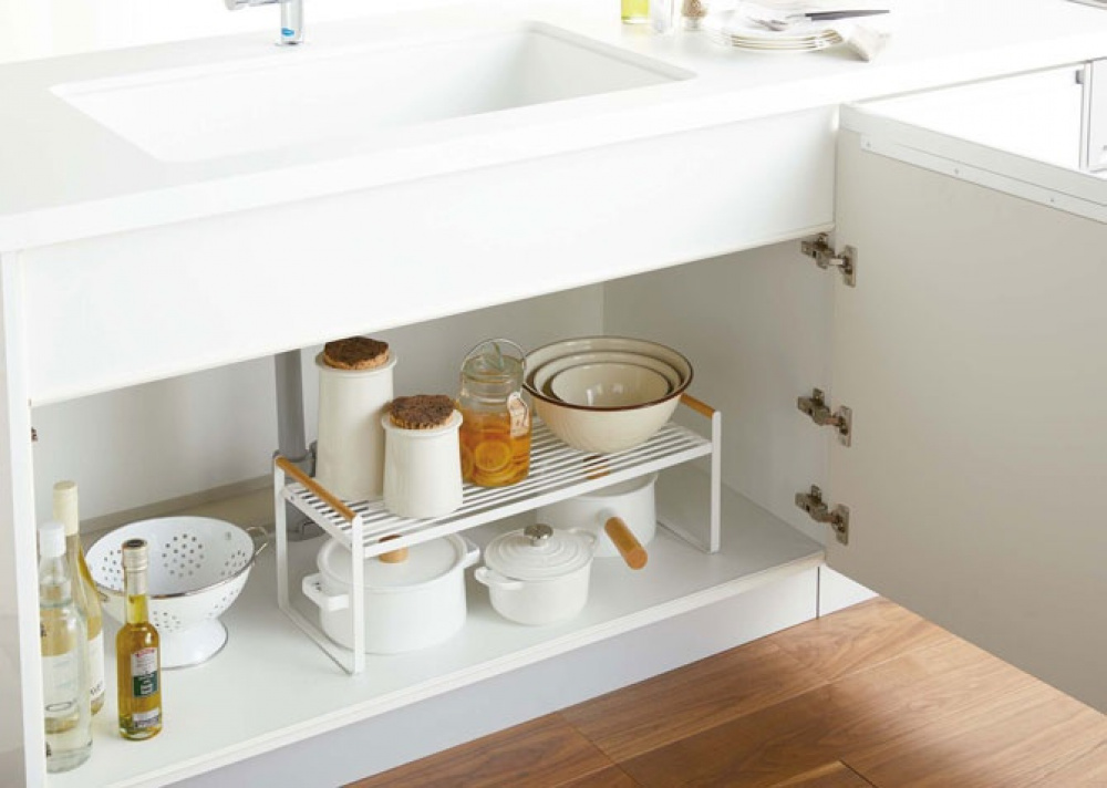 Extra shelf, TOSCA STORAGE RACK, 60 × 22,5 × H22 cm, Yamazaki, White in the group Storage / Kitchen storage / Kitchen cabinet organizers at SmartaSaker.se (40592)