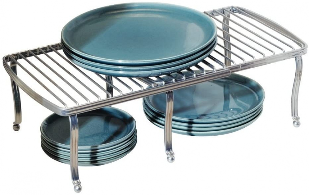 Extra shelf, Expandable, Metal, YORK CABINET SHELF, 32 - 58 cm, Silver in the group Storage / Kitchen storage / Kitchen cabinet organizers at SmartaSaker.se (40594)
