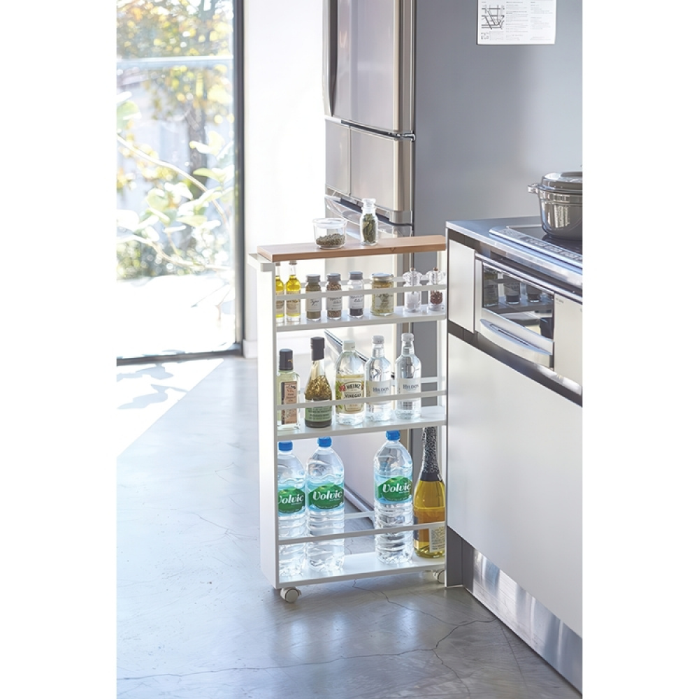 Narrow open storage trolley, TOWER SLIM TROLLEY, 13 x 47,5 x H 80,5 cm in the group Storage / Kitchen storage at SmartaSaker.se (40596)
