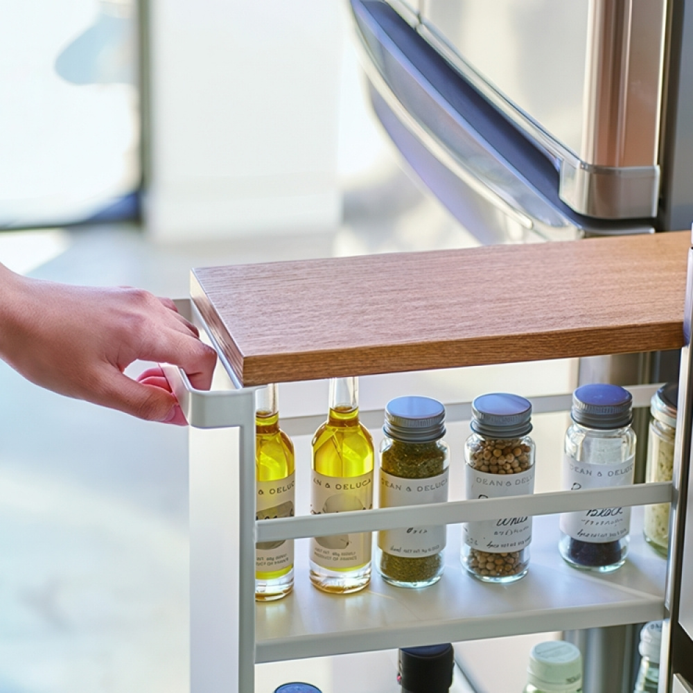 Narrow open storage trolley, TOWER SLIM TROLLEY, 13 x 47,5 x H 80,5 cm in the group Storage / Kitchen storage at SmartaSaker.se (40596)