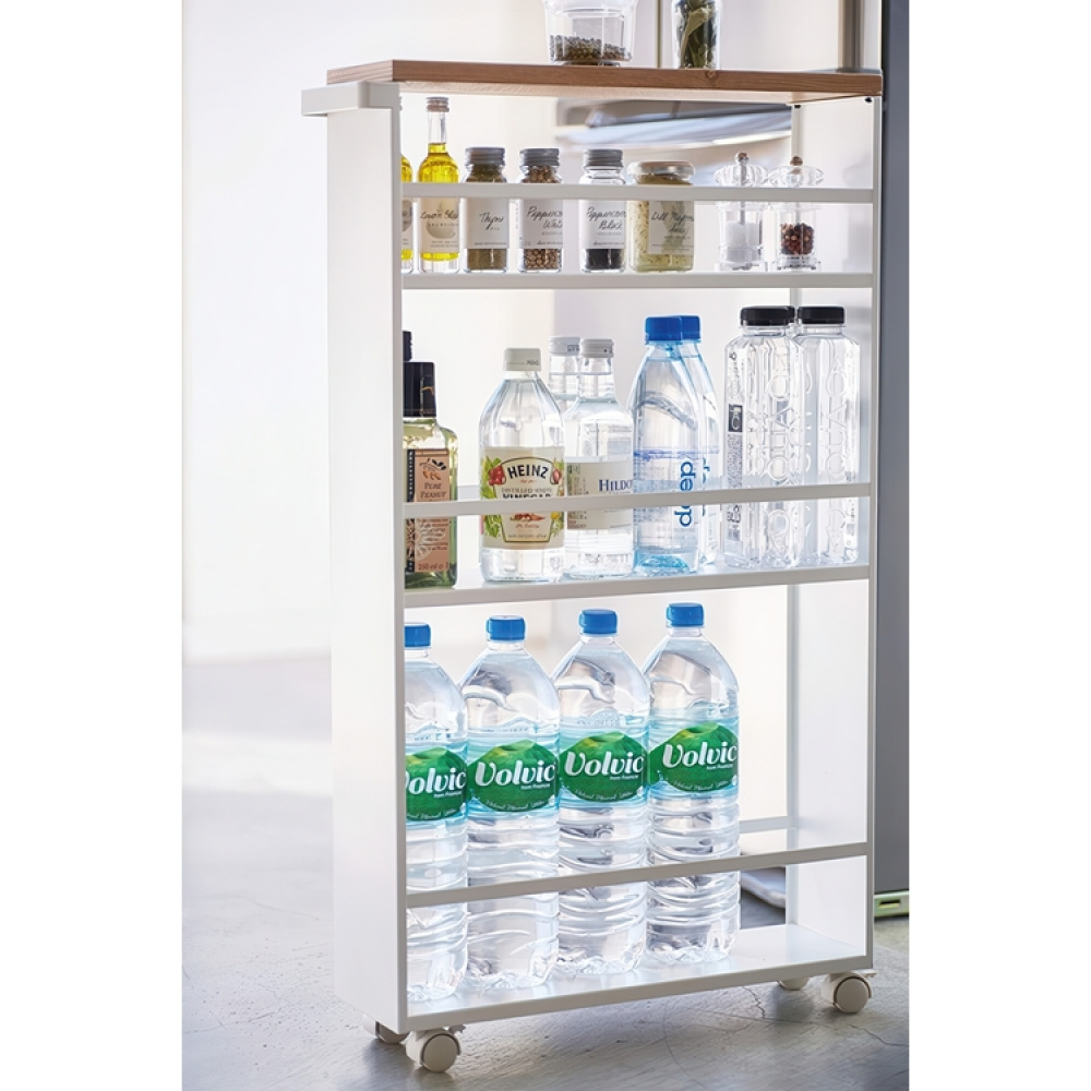 Narrow open storage trolley, TOWER SLIM TROLLEY, 13 x 47,5 x H 80,5 cm in the group Storage / Kitchen storage at SmartaSaker.se (40596)