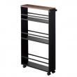 Narrow open storage trolley, TOWER SLIM TROLLEY, 13 x 47,5 x H 80,5 cm