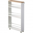 Narrow open storage trolley, TOWER SLIM TROLLEY, 13 x 47,5 x H 80,5 cm