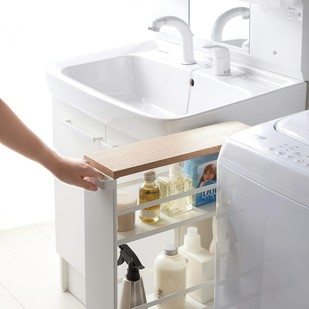 Narrow open storage trolley, TOWER SLIM TROLLEY, 13 x 47,5 x H 80,5 cm in the group Storage / Kitchen storage at SmartaSaker.se (40596)