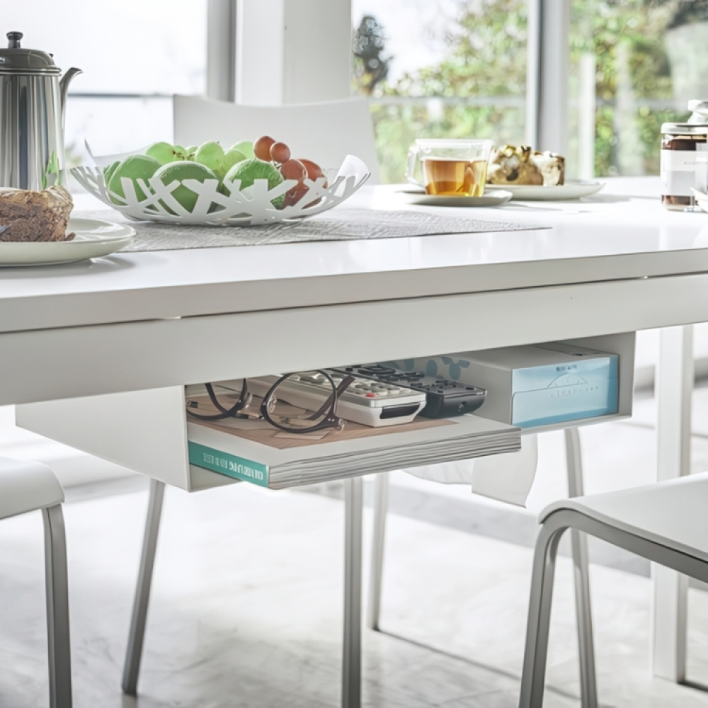 Under Table shelf, YAMAZAKI TOWER, 44 x 24,5 x H 7 cm, White in the group Storage / Kitchen storage / Kitchen cabinet organizers / Under shelf storage at SmartaSaker.se (40599)