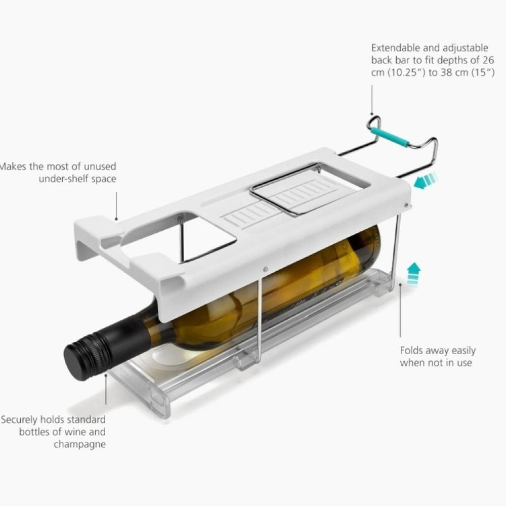 Under Shelf Drawer, JOSEPH JOSEPH FRIDGE BOTTLE HOLDER, Transparent / white in the group Storage / Kitchen storage / Fridge storage at SmartaSaker.se (40601)