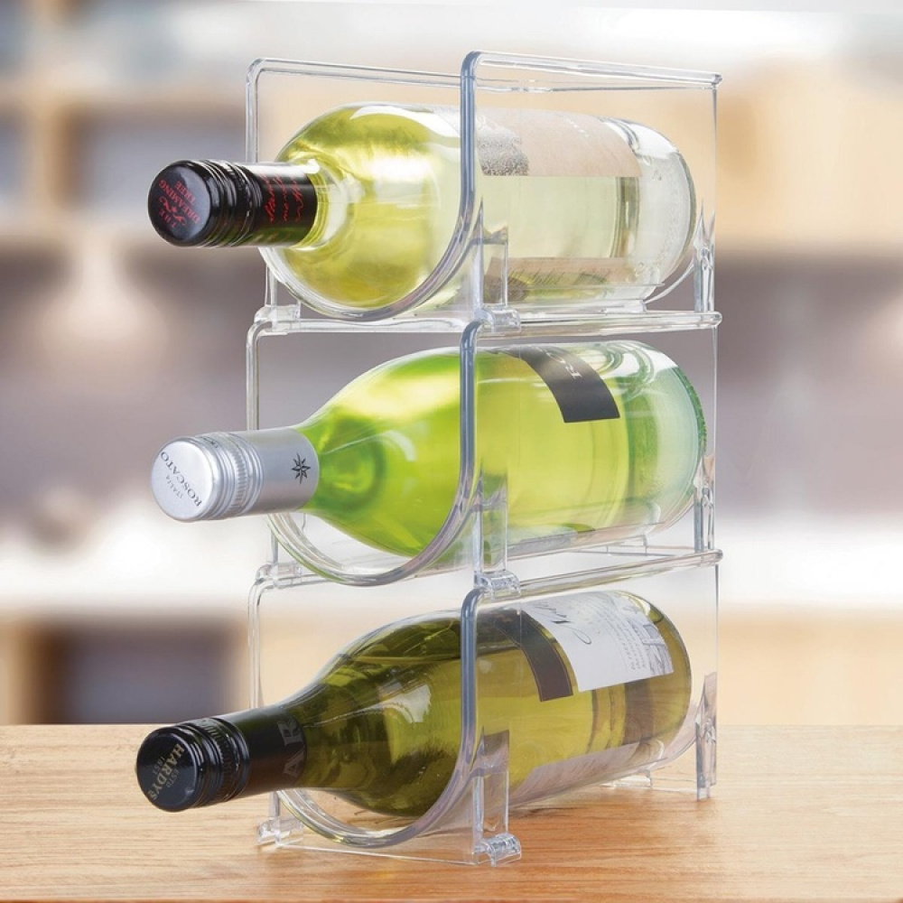 Bottle storage, 1 bottle, Stackable, WINE RACK, 10 x 20 x H 10 cm, Transparent in the group Storage / Kitchen storage / Fridge storage at SmartaSaker.se (40603)