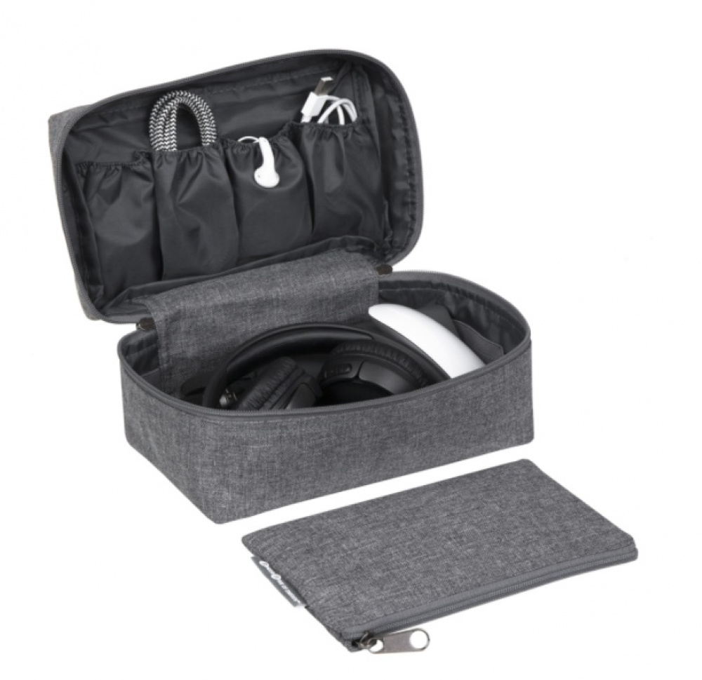 Travel Accessories Bag with extra pouch, BIGSO, Grey in the group Storage / Bathroom storage / Makeup storage at SmartaSaker.se (40607)