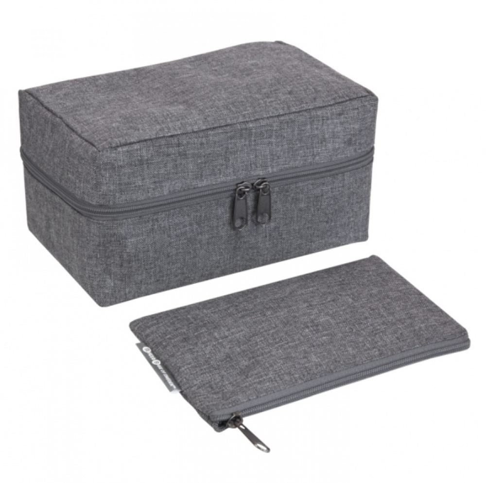 Travel Accessories Bag with extra pouch, BIGSO, Grey in the group Storage / Bathroom storage / Makeup storage at SmartaSaker.se (40607)