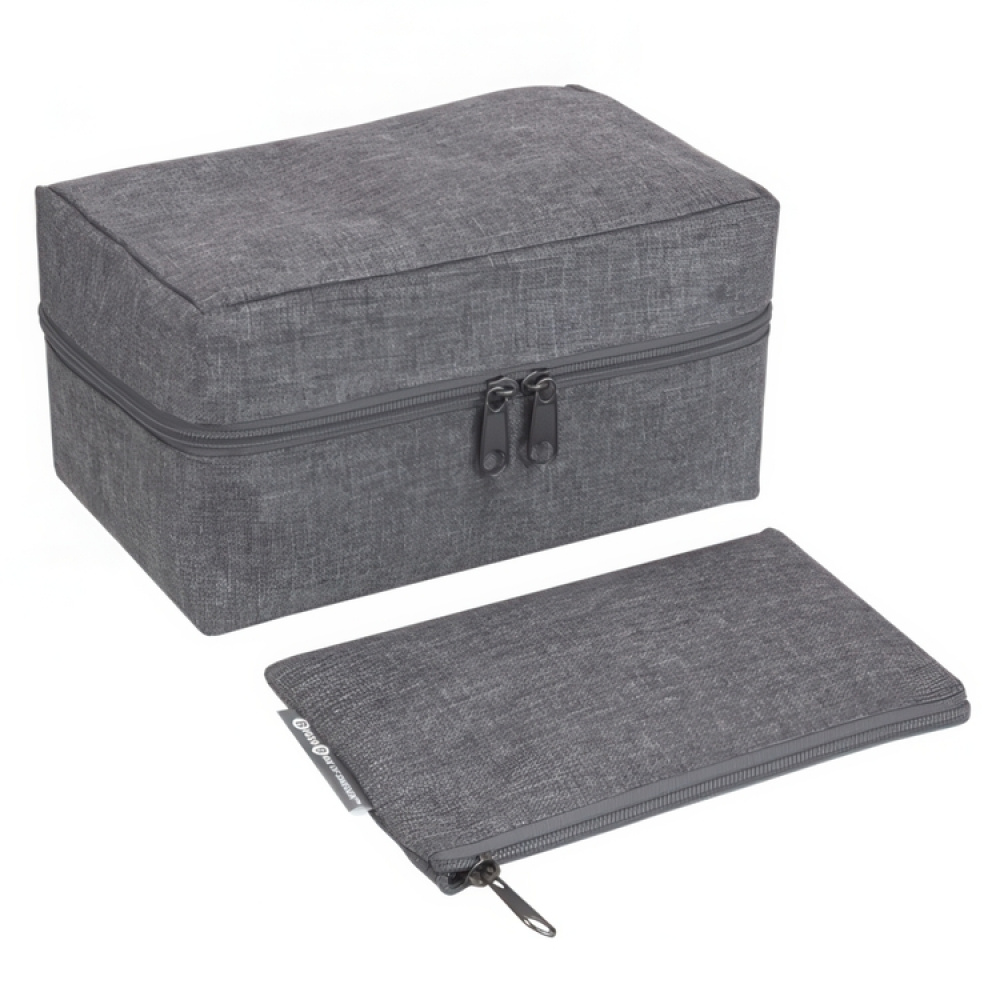 Travel Accessories Bag with extra pouch, BIGSO, Grey in the group Storage / Bathroom storage / Makeup storage at SmartaSaker.se (40607)