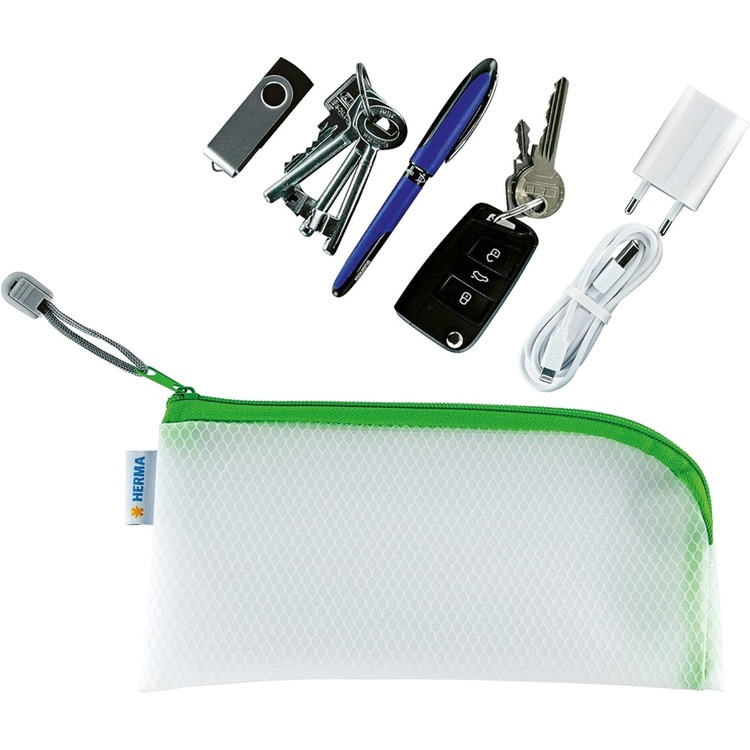 Storage pouch, UNIVERSAL ETUI, 23 x 11 cm, Transparent / Green in the group Storage / Travel storage / Toiletry bags at SmartaSaker.se (40616-transparent-grn)