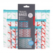Travel Case, Set of 3, TRAVEL BAGS, Kikkerland, Clear / with pattern Travel Case, Set of 3, TRAVEL BAGS, Kikkerland, Clear / with pattern