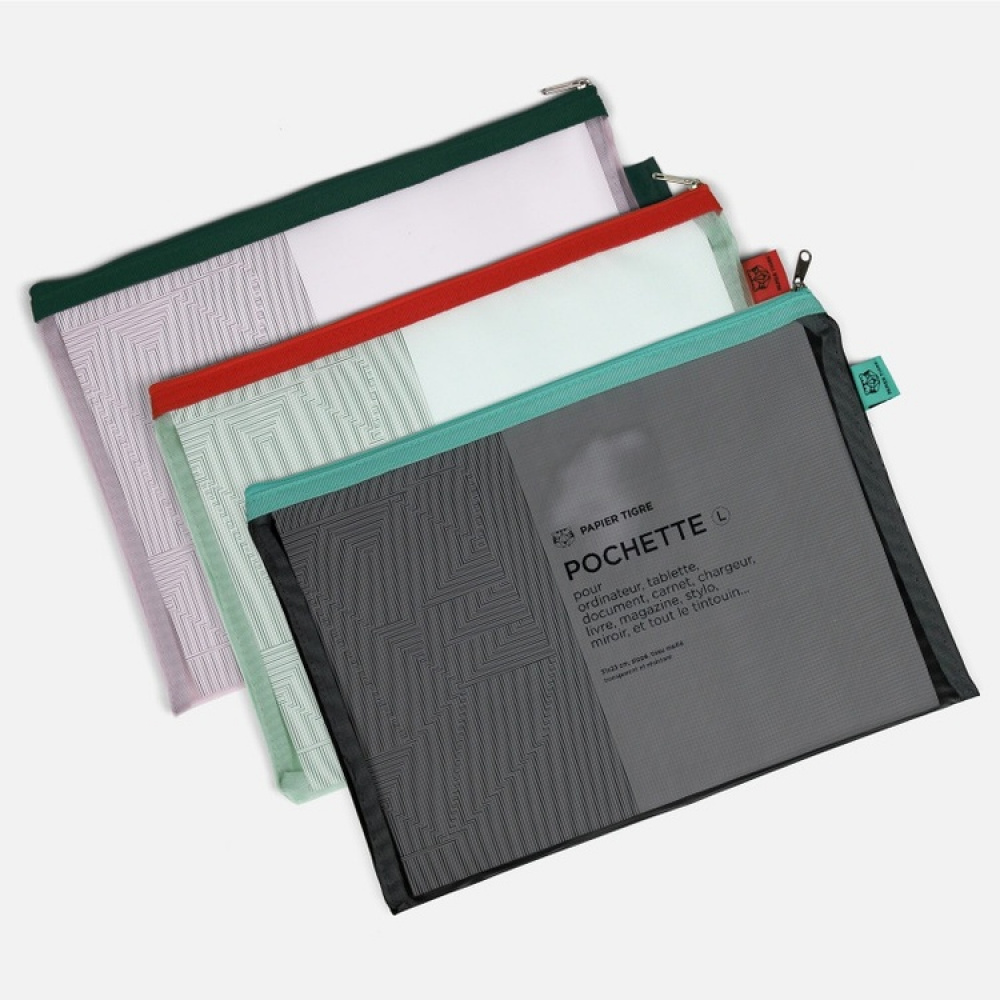 Case, PAPIER TIGRE LARGE MESH POCKET, 24 x 31 cm in the group Storage / Travel storage at SmartaSaker.se (40623)