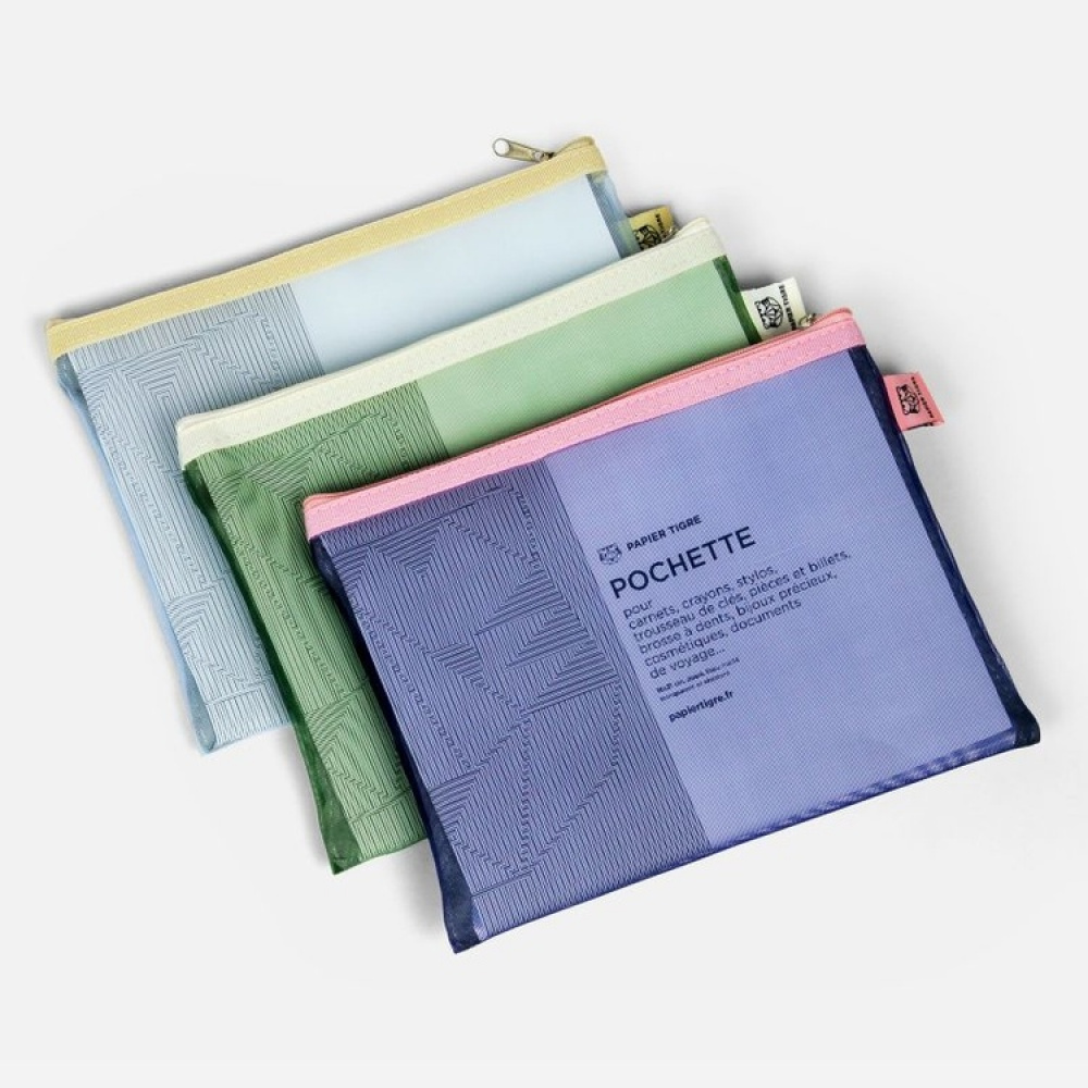 Case, PAPIER TIGRE MEDIUM MESH POCKET, 18 x 24 cm in the group Storage / Travel storage at SmartaSaker.se (40624)