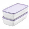 Freezer Boxes 1,2L, Stackable, Set of 2, SMARTSTORE FROST, White / Purple Freezer Boxes 1,2L, Stackable, Set of 2, SMARTSTORE FROST, White / Purple