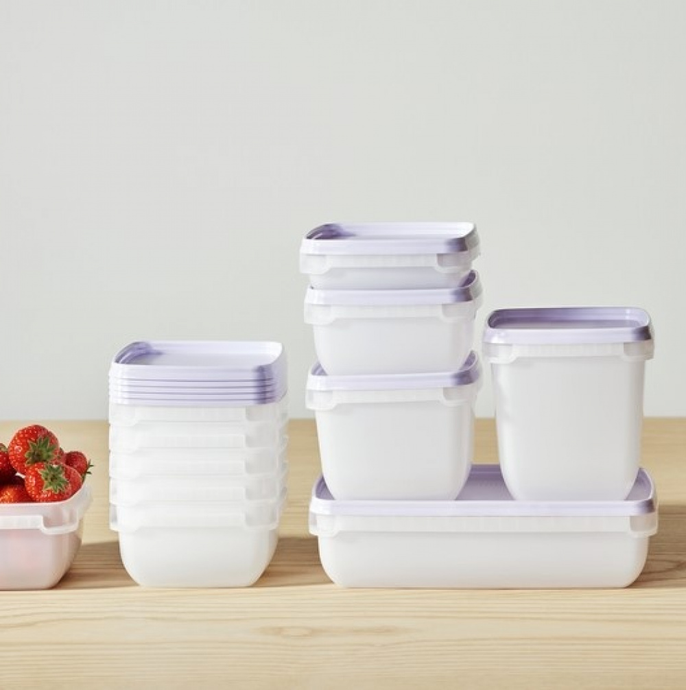 Freezer Boxes 1,2L, Stackable, Set of 2, SMARTSTORE FROST, White / Purple in the group Storage / Kitchen storage / Food containers / SmartStore food containers at SmartaSaker.se (40630)