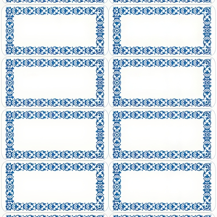 Deep-freeze labels, 48 psc, BLUE BORDER, 3,7 x H 1,9 cm ,White / Blue in the group Storage / Magnets and adhesives / Signs and labels at SmartaSaker.se (40632)