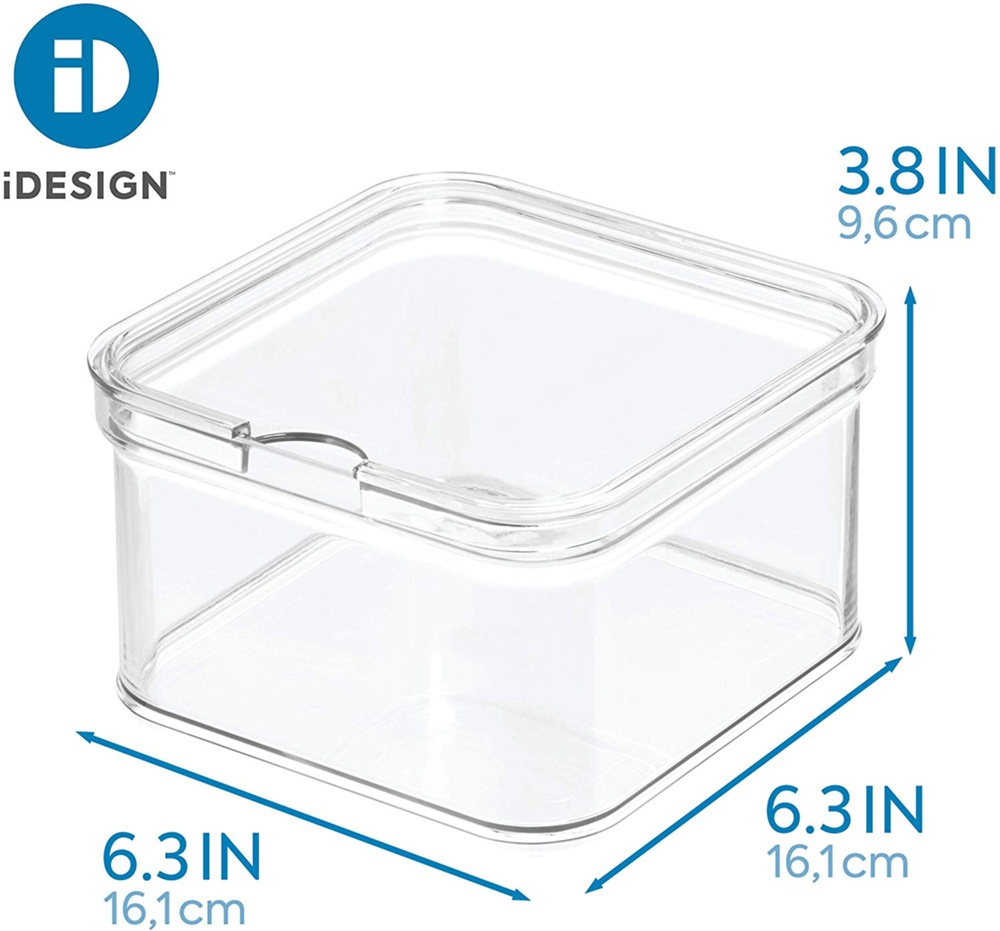 Transparent container, Stackable,ID CRISP, 15,2 x 15,2 x H 9,5 cm, Transparent in the group Storage / Kitchen storage / Fridge storage at SmartaSaker.se (40634)