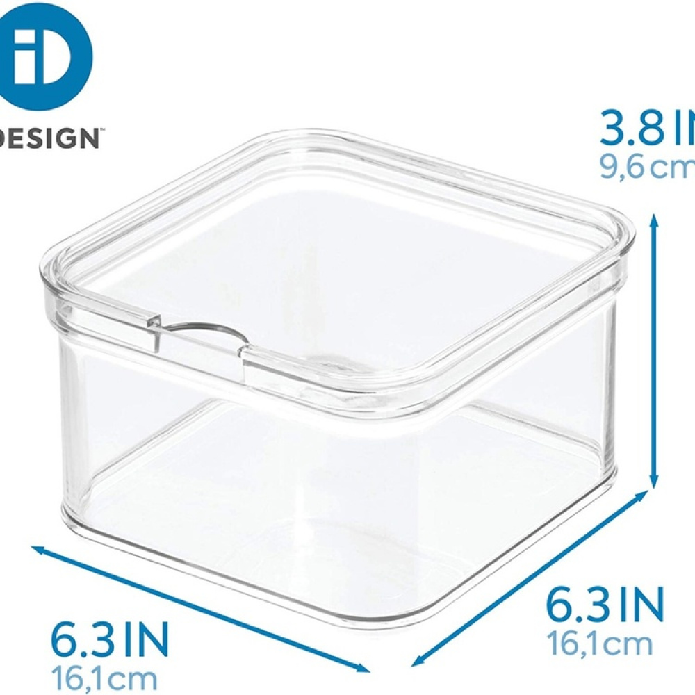 Transparent container, Stackable,ID CRISP, 15,2 x 15,2 x H 9,5 cm, Transparent in the group Storage / Kitchen storage / Fridge storage at SmartaSaker.se (40634)