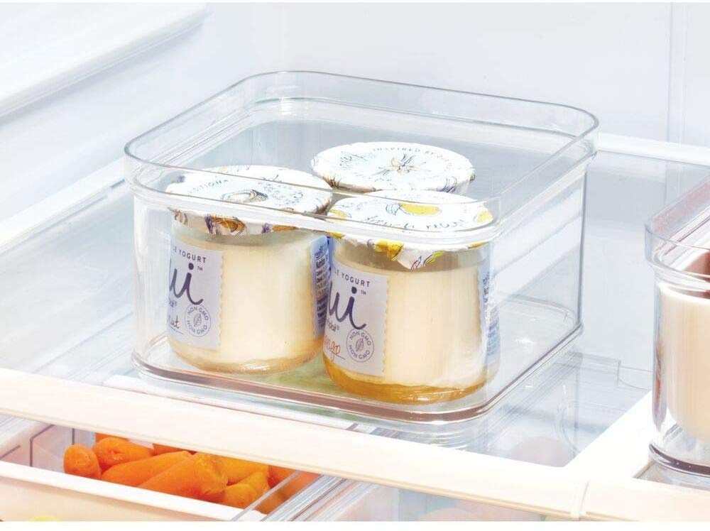 Transparent container, Stackable,ID CRISP, 15,2 x 15,2 x H 9,5 cm, Transparent in the group Storage / Kitchen storage / Fridge storage at SmartaSaker.se (40634)
