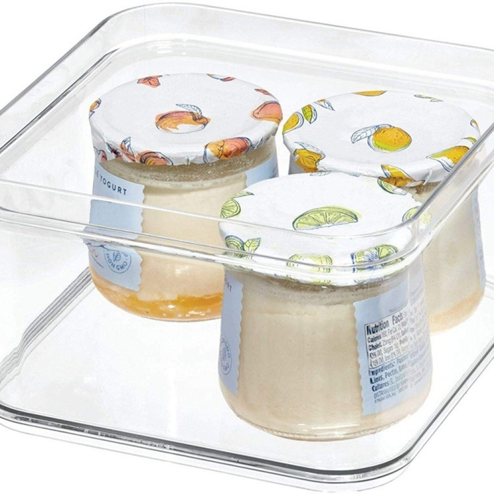 Transparent container, Stackable,ID CRISP, 15,2 x 15,2 x H 9,5 cm, Transparent in the group Storage / Kitchen storage / Fridge storage at SmartaSaker.se (40634)