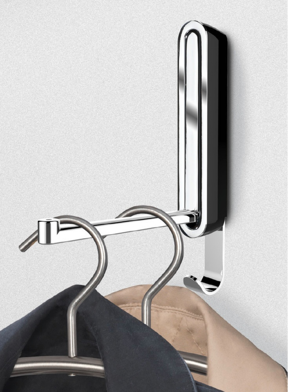 Folding hanger with hook, SIGMA FLIP HOOK, Silver / Red in the group Storage / Wardrobe storage / Hangers and hooks at SmartaSaker.se (40636)