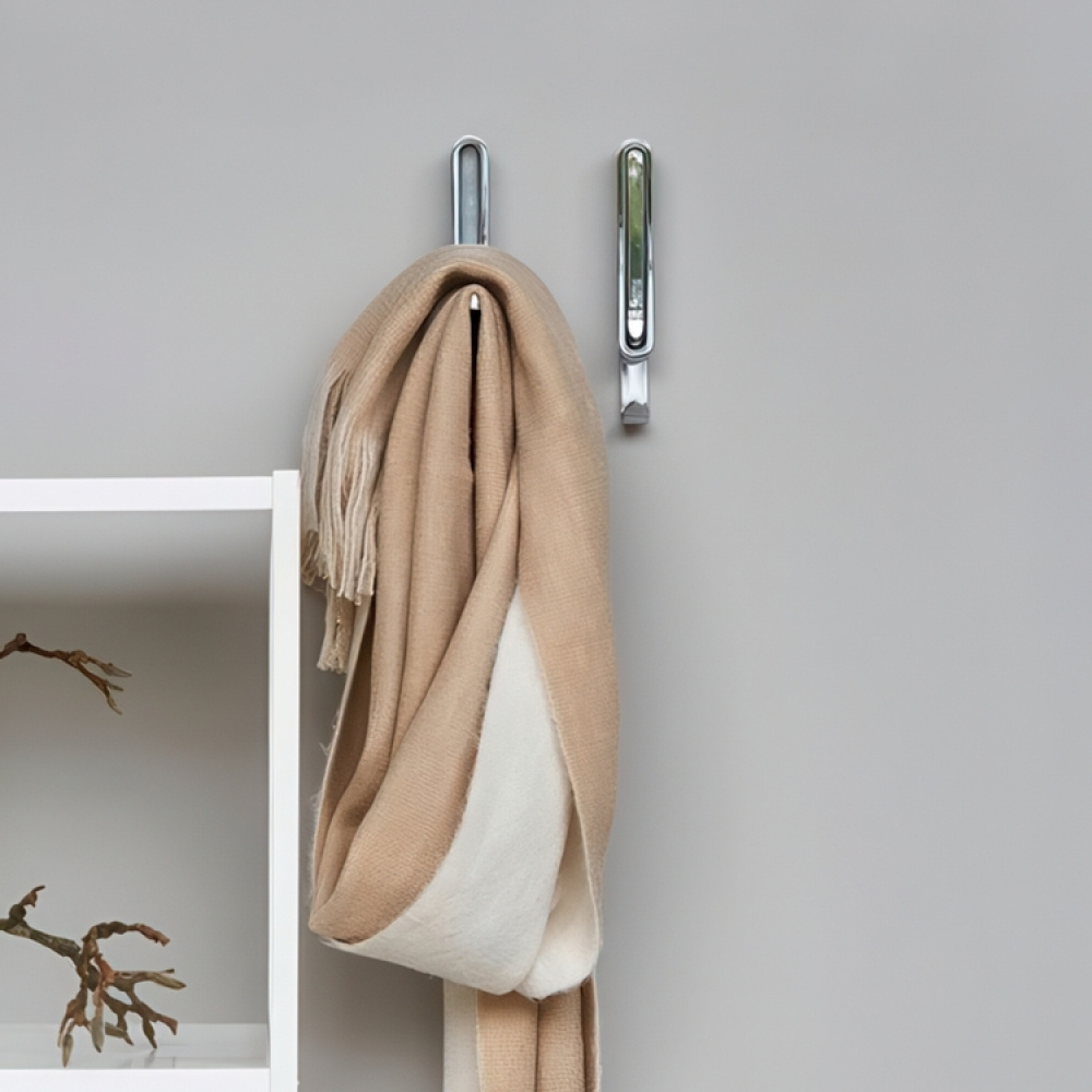 Folding hanger with hook, SIGMA FLIP HOOK, Silver / Red in the group Storage / Wardrobe storage / Hangers and hooks at SmartaSaker.se (40636)