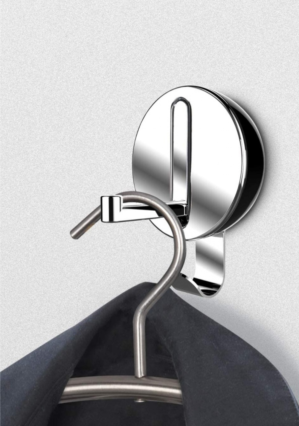 Folding hanger with hook, DELTA FLIP HOOK, Silver / Black in the group Storage / Wardrobe storage / Hangers and hooks at SmartaSaker.se (40637)