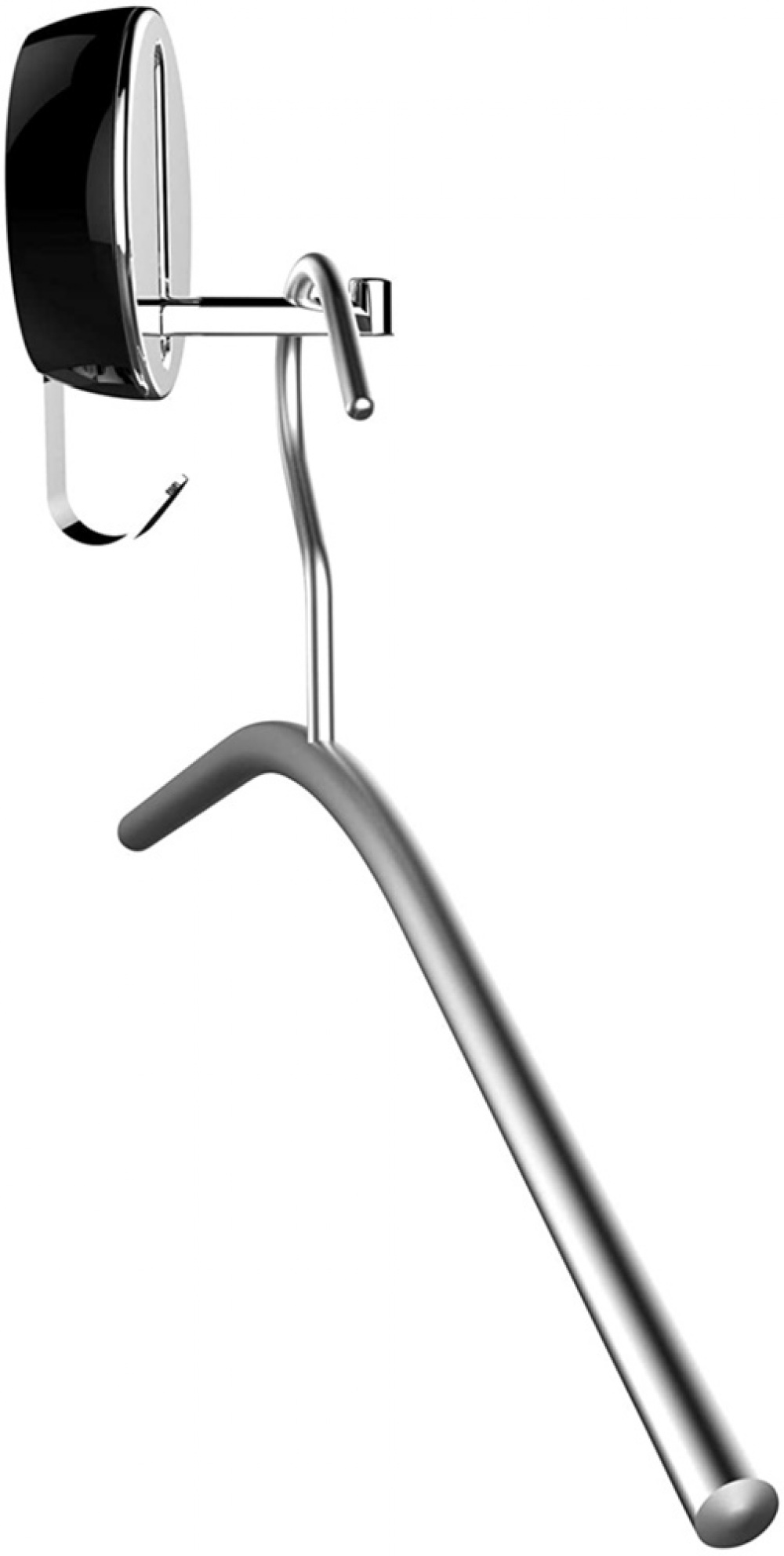 Folding hanger with hook, DELTA FLIP HOOK, Silver / Black in the group Storage / Wardrobe storage / Hangers and hooks at SmartaSaker.se (40637)