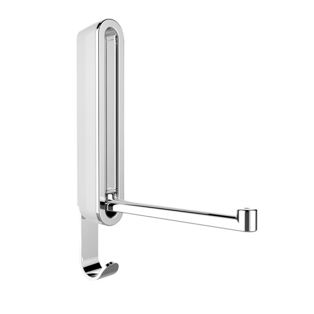 Folding hanger with hook, SIGMA FLIP HOOK, Silver / White in the group Storage / Wardrobe storage / Hangers and hooks at SmartaSaker.se (40638)